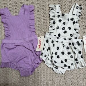Cat & Jack Purple and White Baby Rompers 6-9month